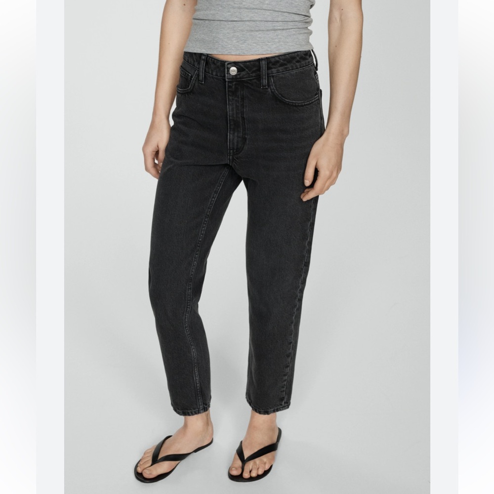 Mango Women's High Rise Jeans - Black